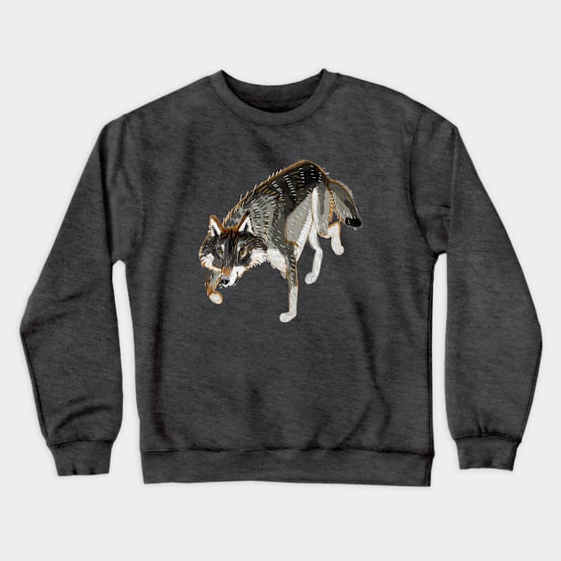 Dark European Wolf Crewneck Sweatshirt by belettelepink